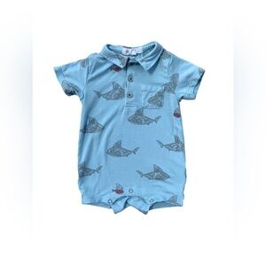 Angel Dear Size 3-6 Months Shark Print Bamboo Romper